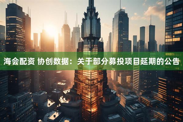 海会配资 协创数据：关于部分募投项目延期的公告