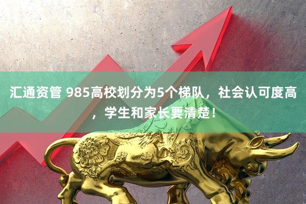 汇通资管 985高校划分为5个梯队,社会认可度高,学生和家长要清楚!